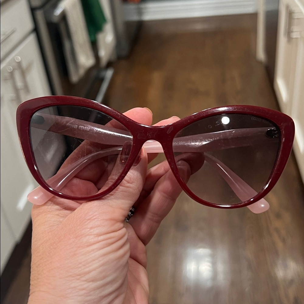 Miu Miu Burgundy Cat Eye Sunglasses